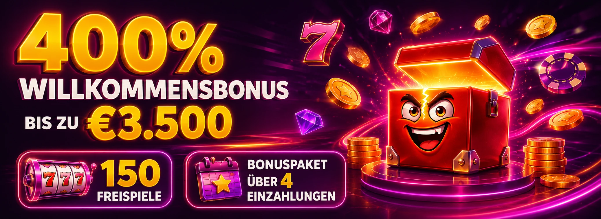 bis €3.500 + 150 Freispiele